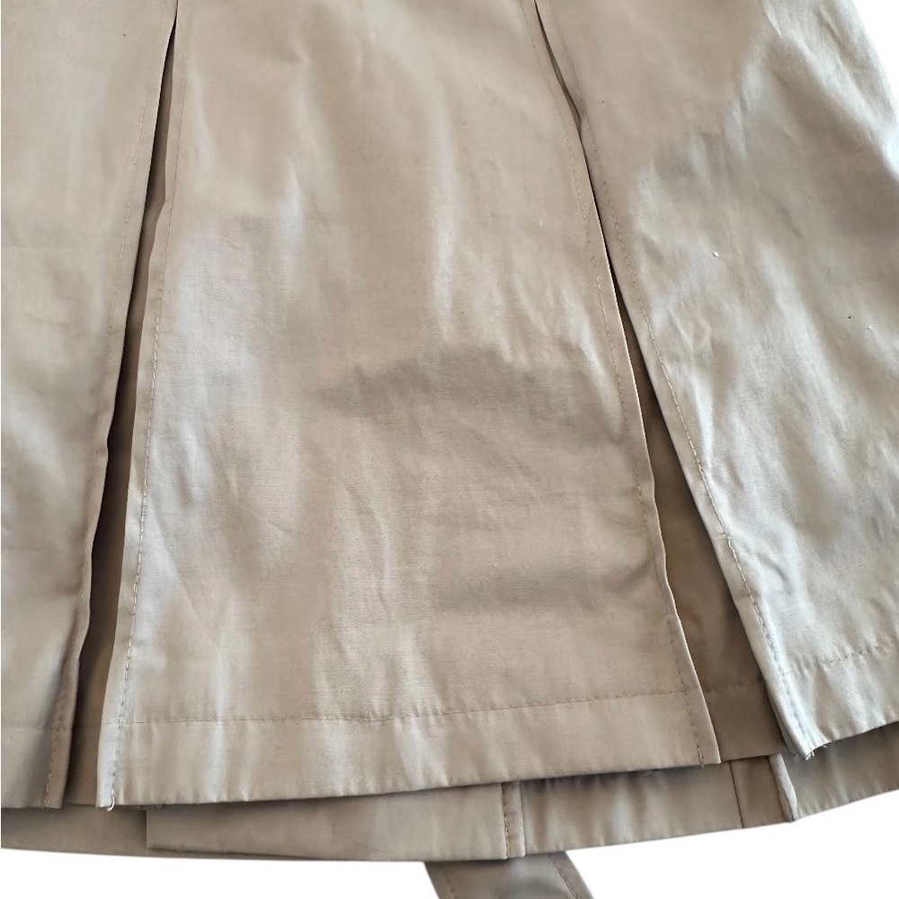 Via Spiga Tan Belted Double-Breasted Trench Coat Pleated Womens M - Picture 8 of 11